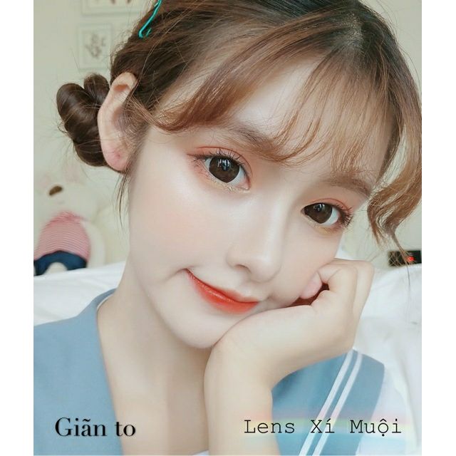 Lens nâu choco giãn ít/giãn to có cận (0-6 độ)