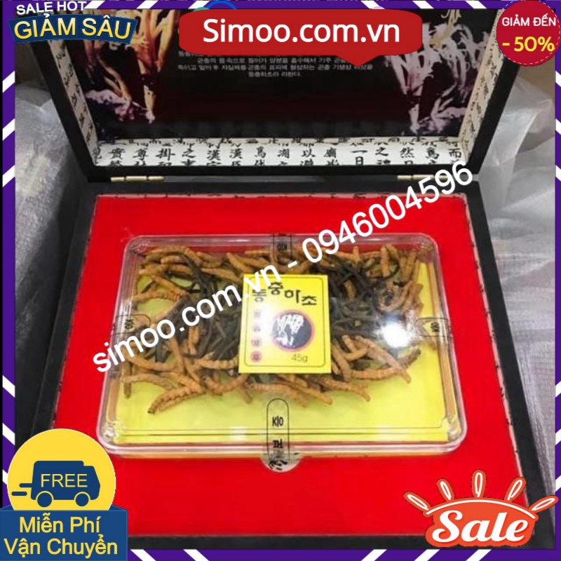 FREESHIP CHÍNH HÃNG ĐÔNG TRÙNG HẠ THẢO NGUYÊN CON HÀN QUỐC HỘP GỖ 45 GR 💥 ⚡ SẢN PHẨM CHÍNH HÃNG 💥 ⚡