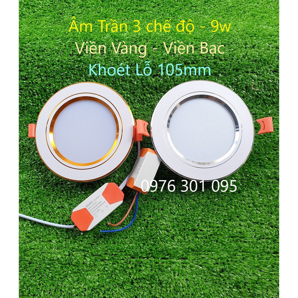 [3 Màu] ĐÈN LED ÂM TRẦN DOWNLIGHT 3 CHẾ ĐỘ MÀU 9W (có viền)