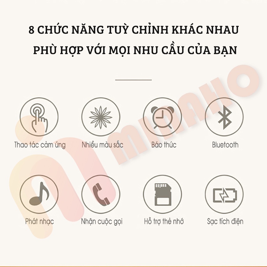 Đèn Ngủ Thông Minh 3 Trong 1 Minaho - Đèn Ngủ Có Loa Bluetooth Kiêm Đồng Hồ Báo Thức