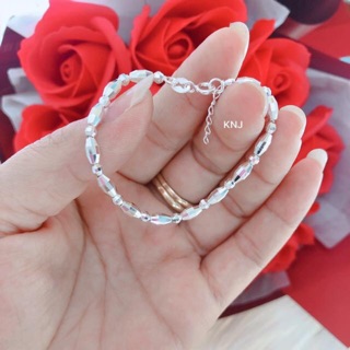 Lắc Bi Hạt Dài Cho Bé Yêu Bạc Đẹp