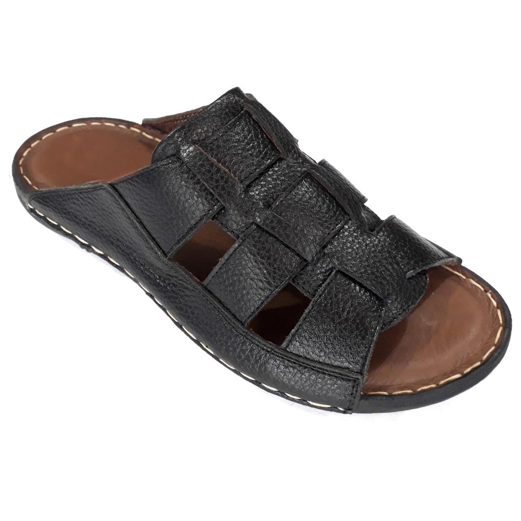 Dép Da Nam Da Bò, Dép Nam Da Bò Thật Cao Cấp HKT Shop DNA701