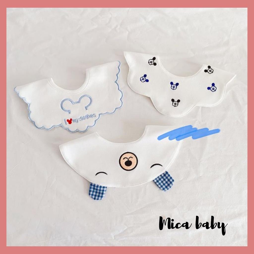 Set 3 yếm cổ ăn dặm cho bé chất cotton cao cấp họa tiết dễ thương YC13 Mica Baby