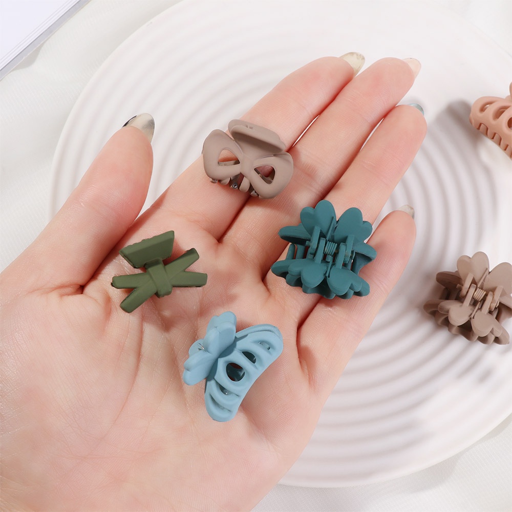 Set 6 kẹp tóc hình nơ/kiểu dáng khác bằng nhựa dễ thương cho nữ