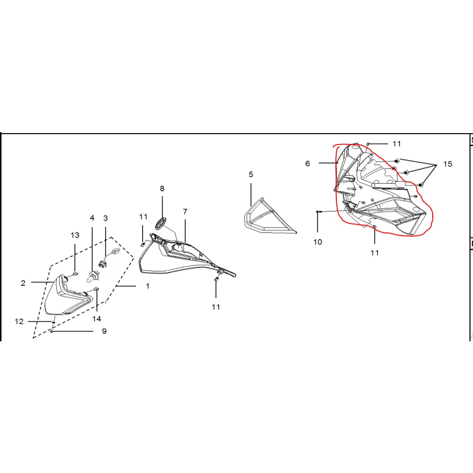 Ốp đầu trước xe Sym Galaxy 50cc