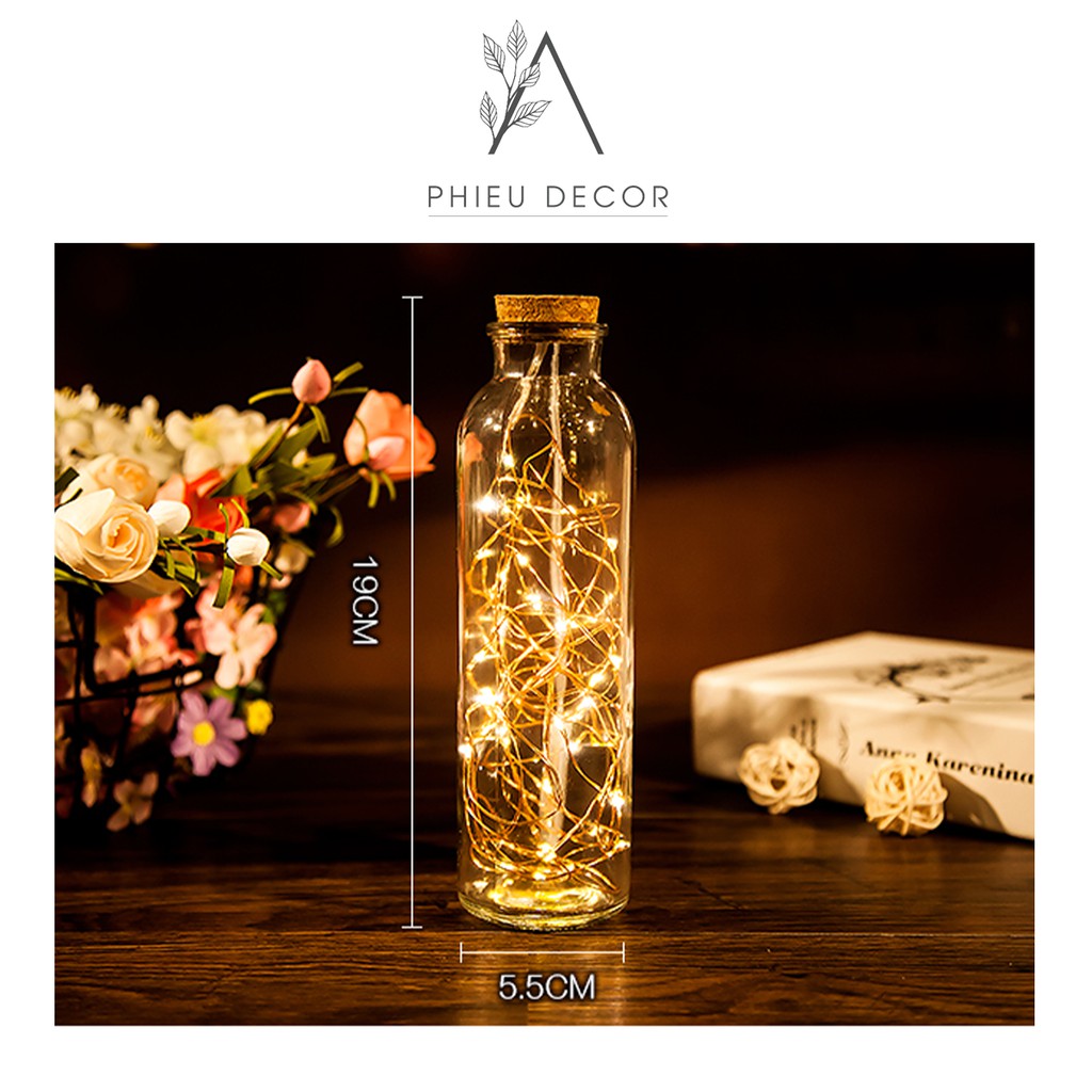 [CỰC ĐẸP] Lọ thủy tinh trang trí dây đèn Fairy Light-Decor phòng ngủ