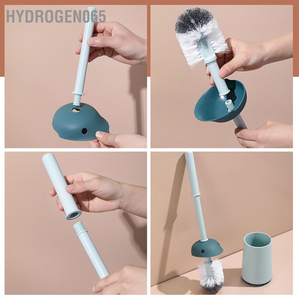 Hydrogen065 Household Toilet Brush Creative Bathroom Cleaning Tool with Holder Bowl and Long Handle Standing Set