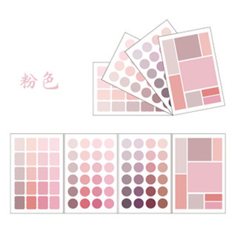 Bộ 4 Miếng Dán Màu gradient Họa Tiết Chấm Bi Nhiều Màu Sắc Độc Đáo Trang Trí Sổ Tay