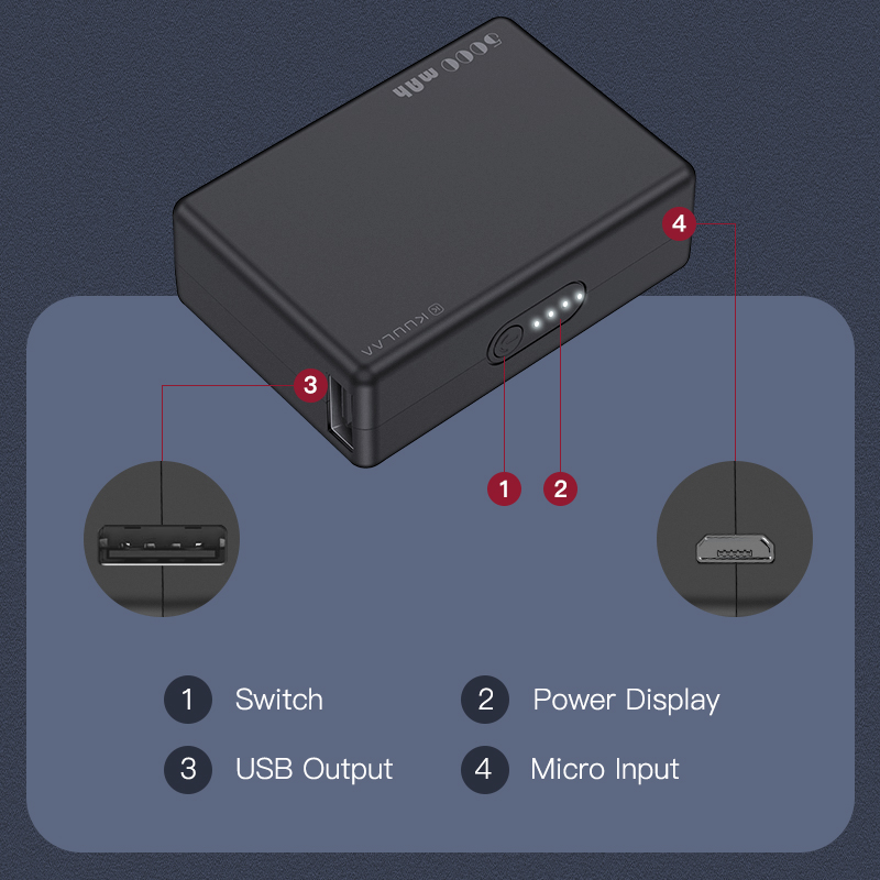 KUULAA 5000mAh Power Bank KL-YD21 Mahjong Spare Charger