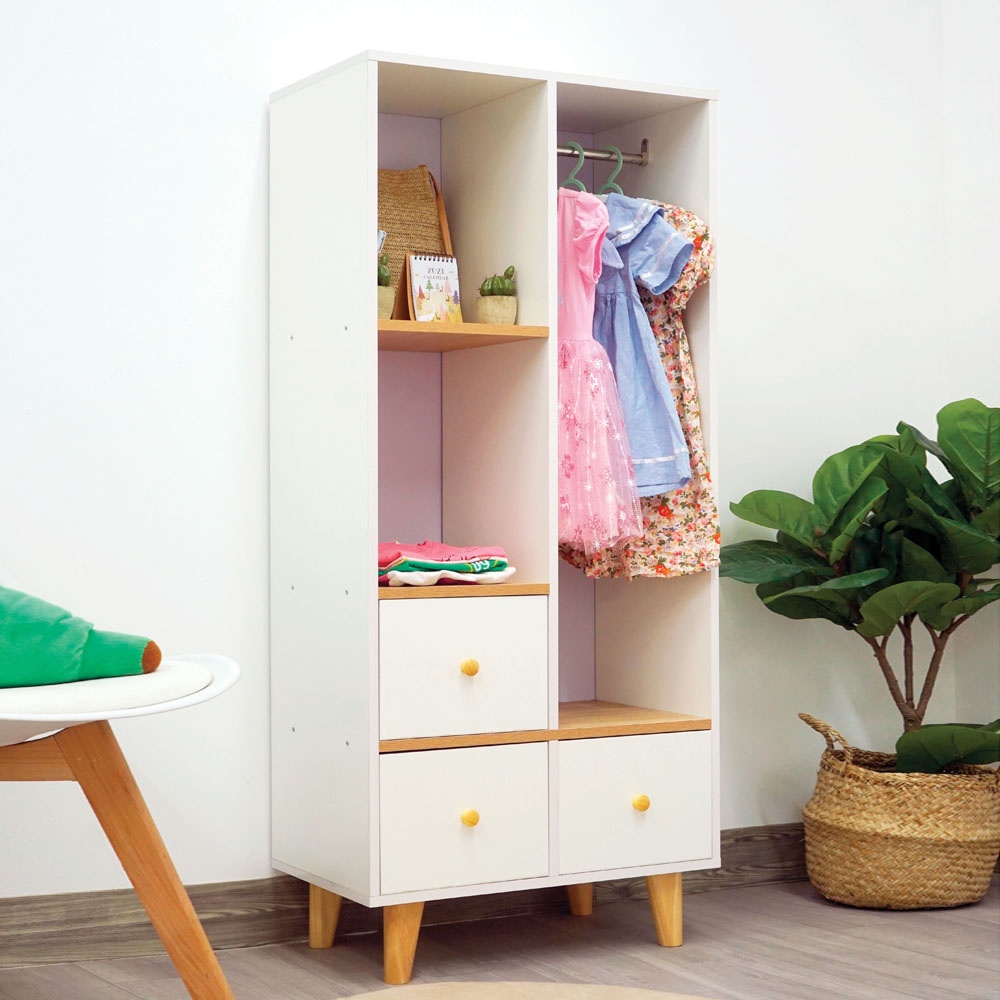 Tủ quần áo gỗ trẻ em, Tủ quần áo cho bé dễ thương-GP134
