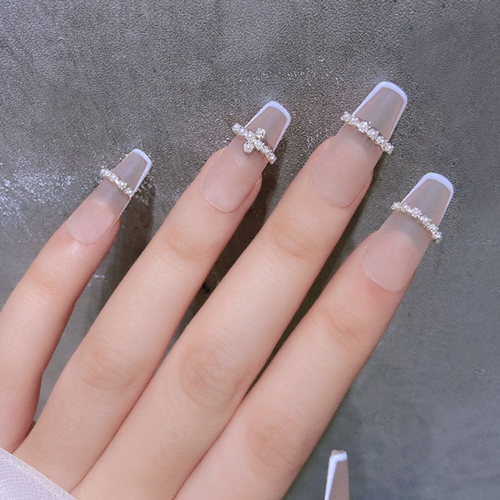 Dây Xích Kim Loại Ba Chiều Đính Đá Trang Trí Móng Tay DIY