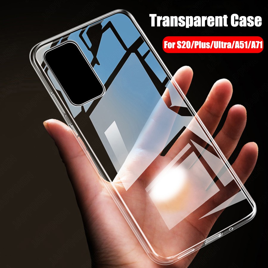 Samsung Galaxy A51 A71 M31 S20 Ultra Note 10 Lite A01 A70s A20s M30s M10s S20+ Note10+ Case Cover Ultra-thin Transparent TPU Silicone Soft Phone Case