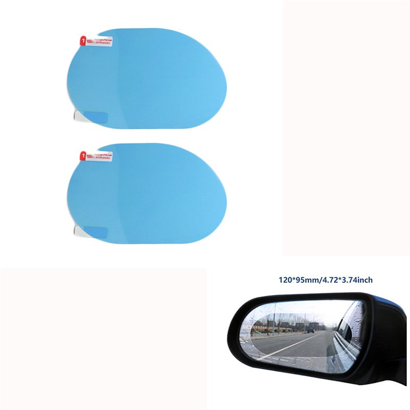 2 Miếng Dán Kính Chiếu Hậu Xe Hơi Chống Sương Mù Chống Nước 14.5x10cm