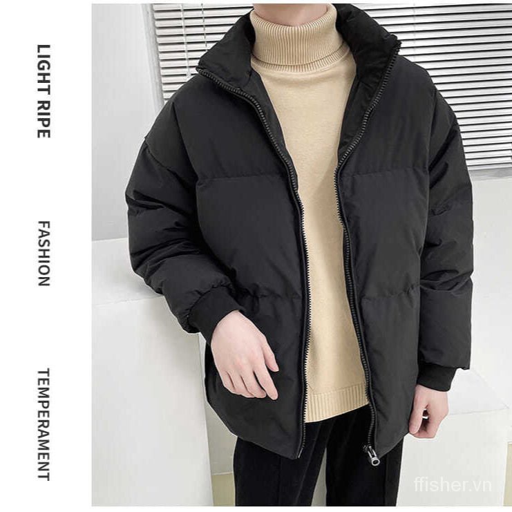 Áo khoác phao cotton dày dáng ôm phong cách Hàn Quốc thời trang thu đông mới cho nam