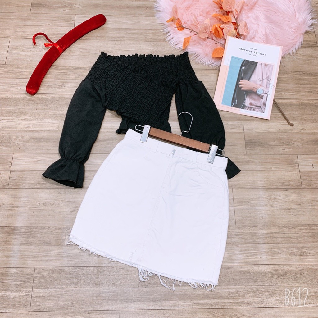 set xinh áo kate đắp ngực chân váy kaki xinh xắn xinh xinh