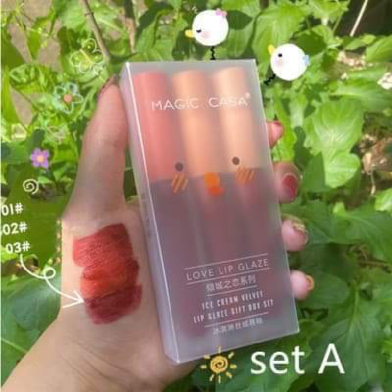 [Rẻ vô địch] Set 3 cây son kem lì Herorange Fluffy Lip Glaz | BigBuy360 - bigbuy360.vn