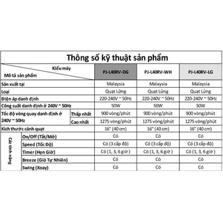 Quạt lửng Sharp PJ-L40RV (3 MÀU)