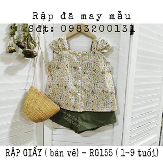Rg155_rập giấy may bộ đồ bé gái