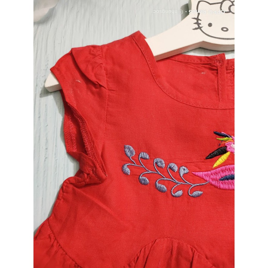 Váy thô mềm Sapodill dáng babydoll thêu chân váy cực xinh