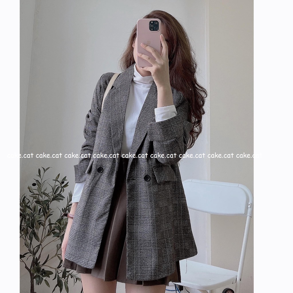 [VIDEO/ ẢNH THẬT] Áo Blazer/ Vest Xẻ Tay 2 Lớp Túi Nắp Ulzzang