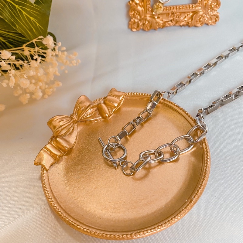 Vòng cổ dây xích bản to, dây truyền cá tính, vòng cổ nữ Delune.store