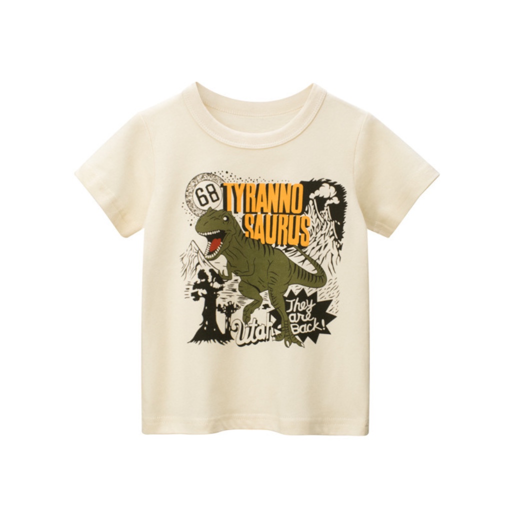 Áo Thun Bé Trai 27kids Áo Phông Bé Trai In Hình Khủng Long Ngộ nghĩnh goldkids312