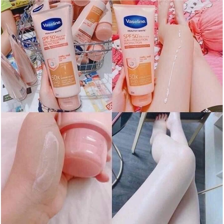 DƯỠNG TRẮNG VASELINE 50X SPF 50+pa++++ 320ml