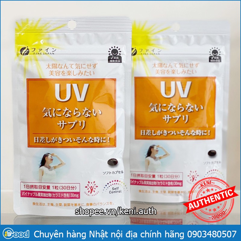 Viên uống chống nắng UV Care Plus Fine Japan gói 30 viên