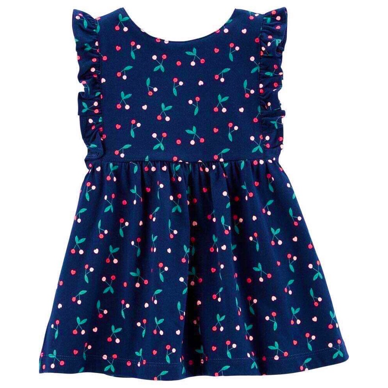 Váy đầm thun bé gái Carter hoạ tiết cherry kèm chip