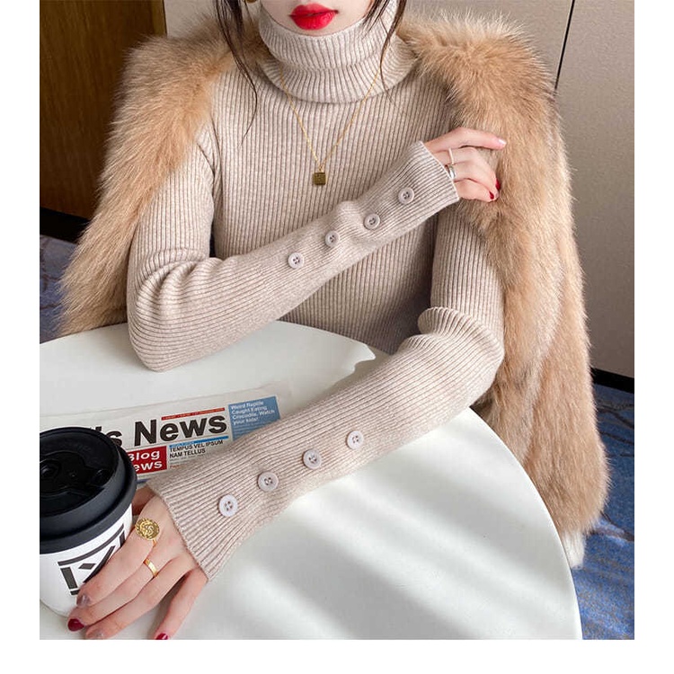 Áo Sweater Cổ Lọ Dày Dặn Phong Cách Phương Tây Thời Trang Thu Đông Hàng Mới 2022