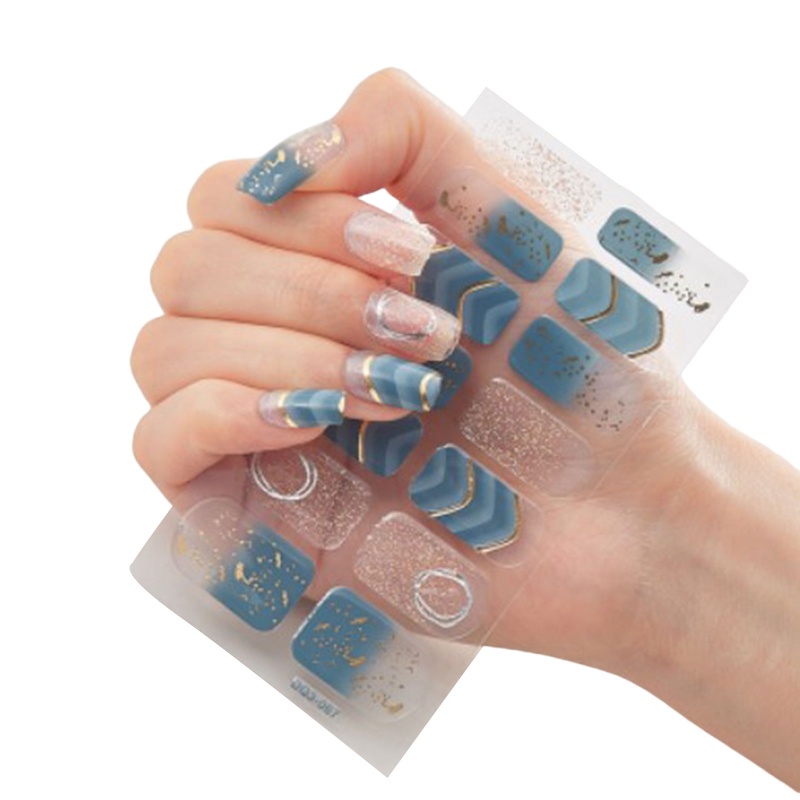 Bộ 14 Miếng Dán Móng Tay Lấp Lánh DIY