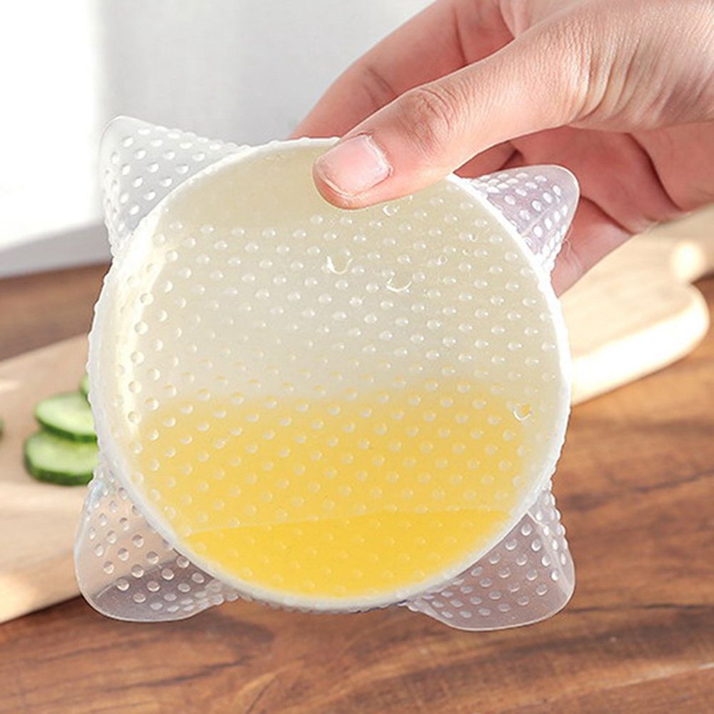 Bộ 4 Nắp Silicone Đậy Tô Chén Bảo Quản Thực Phẩm Đa Năng Có Thể Tái Sử Dụng