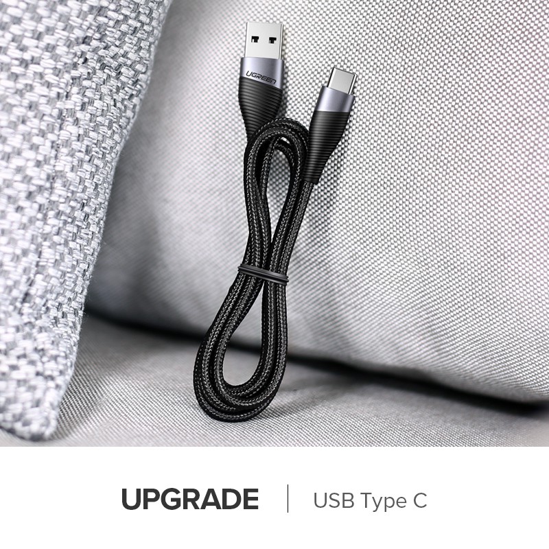 Cáp sạc nhanh UGREEN USB C Type C 3A Cho Samsung Xiaomi 0.5m/1m/2m tùy chọn