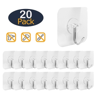 Bộ 20/10 cái móc treo đồ dán tường tiện lợi