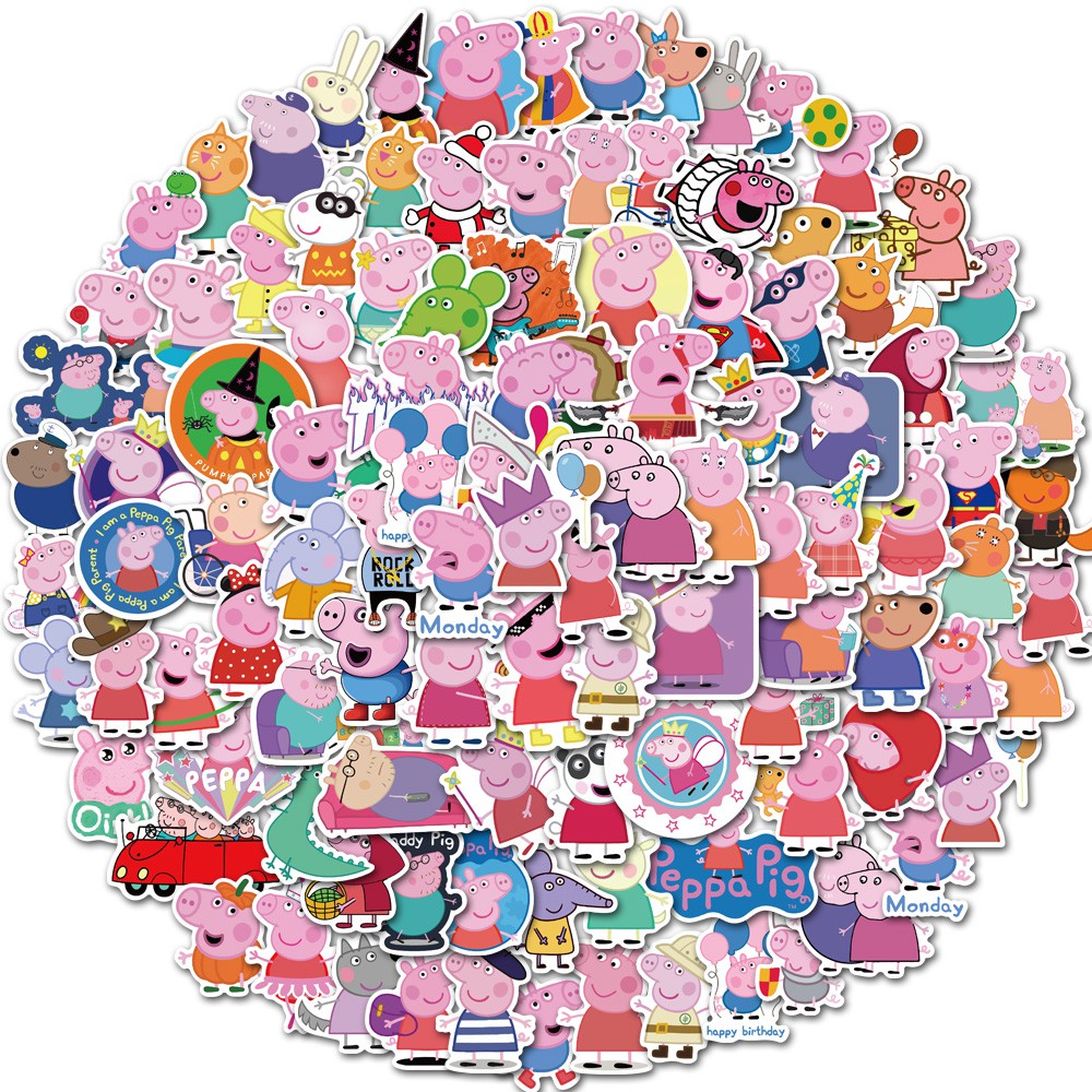 Bộ 100 Miếng Dán Chống Thấm Nước Hình Heo Peppa Ngộ Nghĩnh