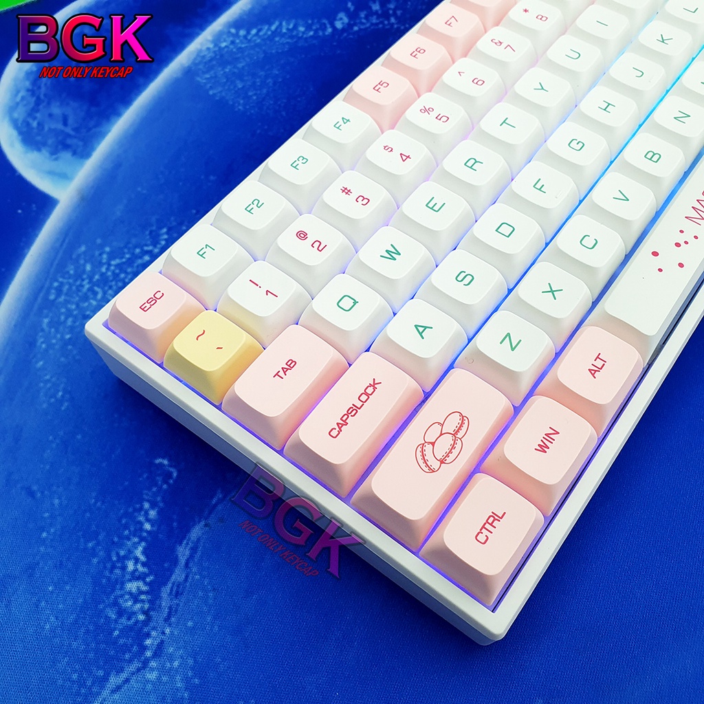 Keycap 146 Phím XDA PBT Dye Sub MACAROON Bánh ngọt hỗ trợ nhiều layout( Thick PBT, Font chữ to )