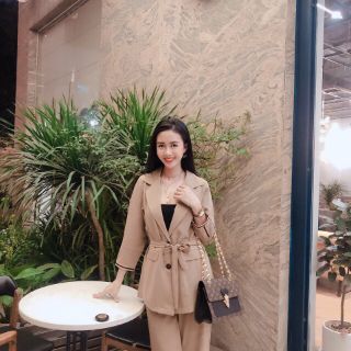 Set vest quần ống rộng