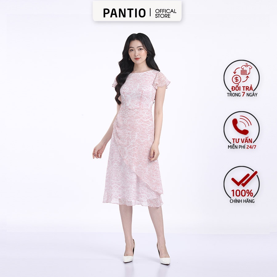 Đầm Dạo Phố chất liệu voan pha hoạ tiết thời trang FDP32565 - PANTIO