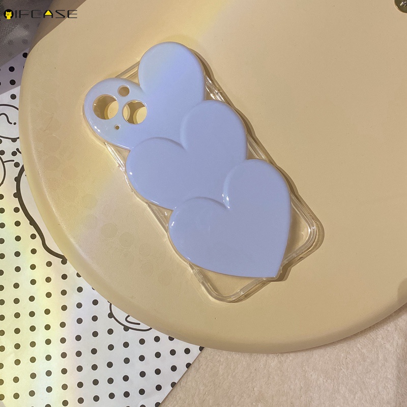 Ốp Điện Thoại Mềm Trong Suốt Màu Kẹo Họa Tiết Trái Tim 3D Đơn Giản Sáng Tạo Cho iPhone 13 12 11 Pro Max