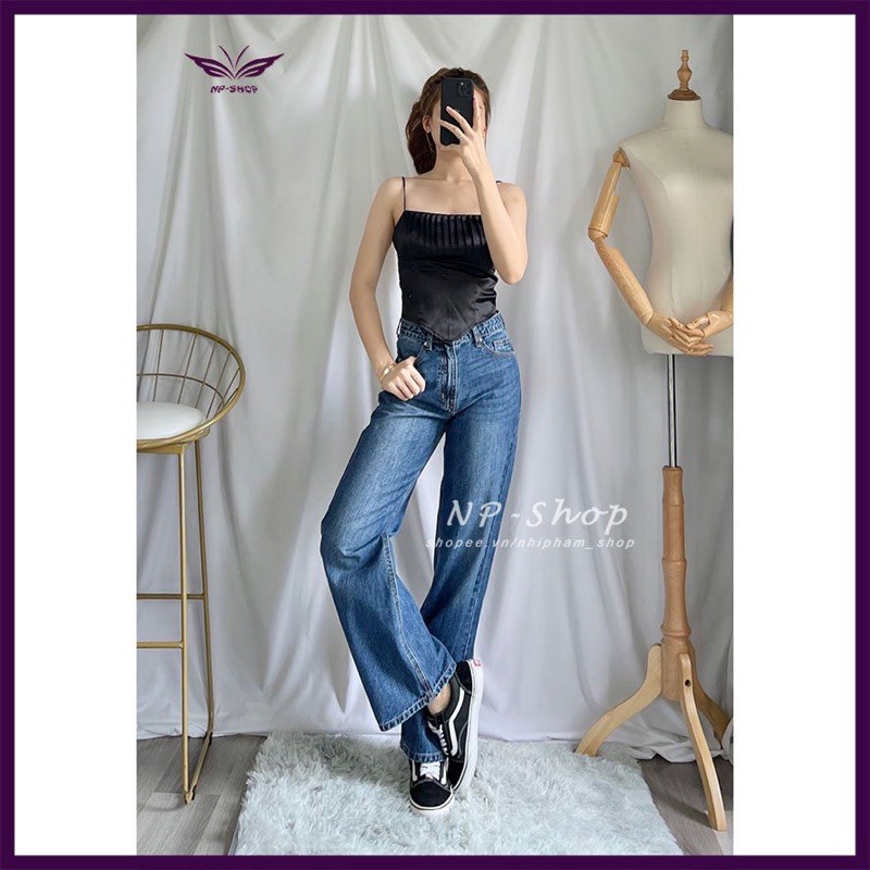 Quần jeans nữ ống rộng culottes form dài kiểu wash Nhipham shop/quần bò nữ/vnxk | BigBuy360 - bigbuy360.vn