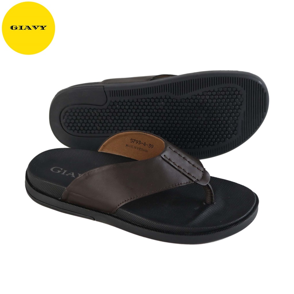 Dép kẹp nam, dép kẹp quai da đế cao 5793/4 - GIÀY GIAVY