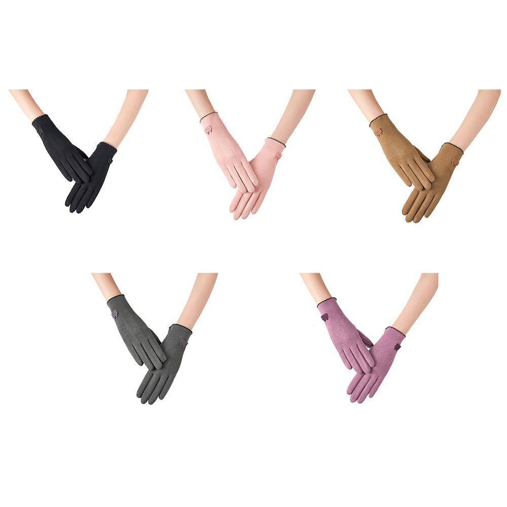 IVORY Găng Tay Lái Xe Vải Nhung Chống Gió Đính Nơ Thời Trang Đức Có Thể Chạm Màn Hình Cảm Ứng