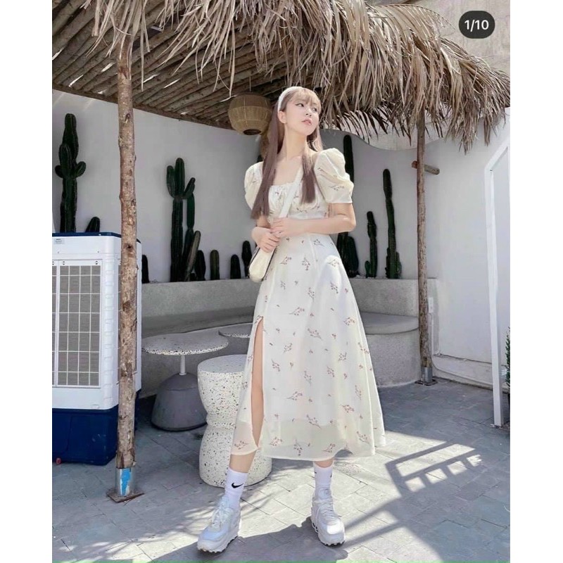 HANA FLORAL MAXI DRESS - ĐẦM TRẮNG HOA LITI XẺ TÀ | BigBuy360 - bigbuy360.vn