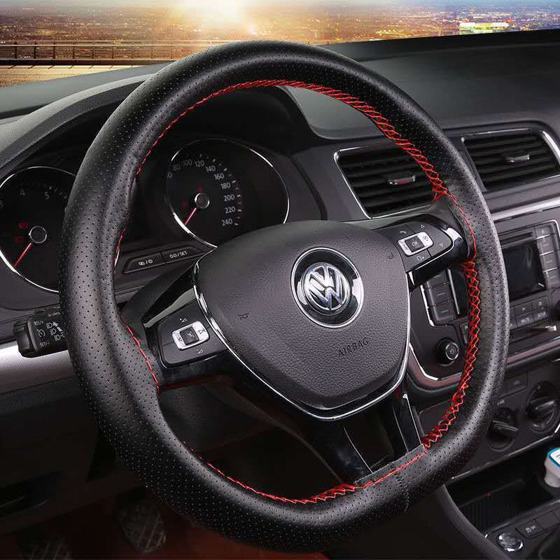 Vỏ bọc vô lăng xe hơi chất lượng cao ❉Bọc vô lăng xe hơi Volkswagen bằng da thật chống trượt tiện dụng❆