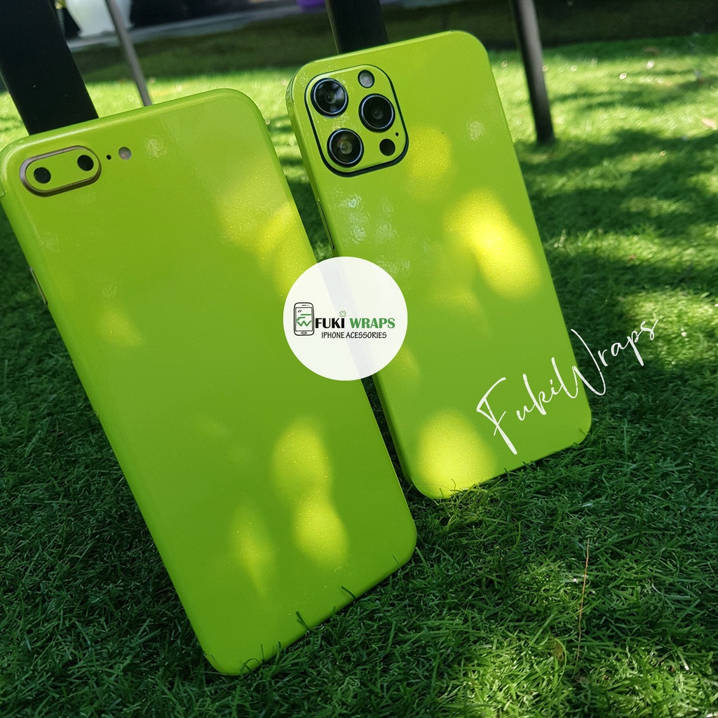 Tấm Dán Skin mặt sau Glossy Psycho Green Full Viền Dành cho13prm , 12prm , 11prm , x, xs, xsm , xr , 6p , 7p  - FukiShop