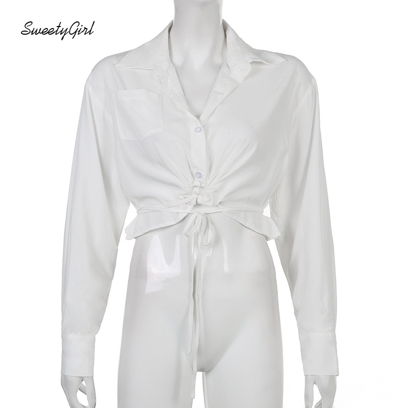 Áo Croptop Tay Dài Cổ Bẻ Cài Nút Màu Trơn 2022 Thời Trang Cho Nữ