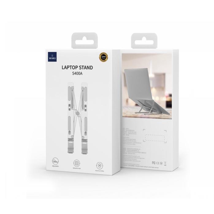 Giá đỡ tản nhiệt Wiwu S400A Urtechcorner Stand kim loại cho Macbook Laptop cho máy 12-17 inch có thể gấp gọn chắc chắn