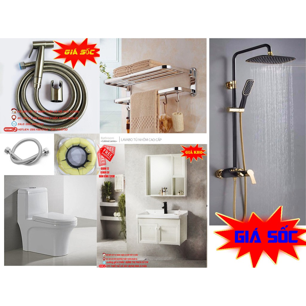bồn cầu,sen cây,tủ lavabo,kệ khăn,xịt cầu thiết bị vệ sinh trong nhà tắm