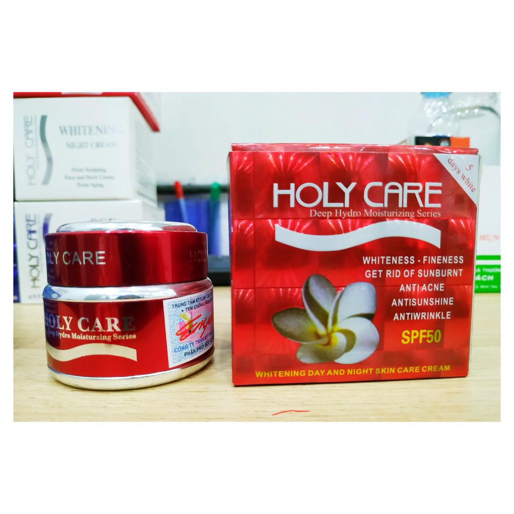 (Chính hãng công ty) Kem dưỡng trăng tái tạo da Holy Care 5  tác dụng 20gr Ngày/đêm (Đỏ)