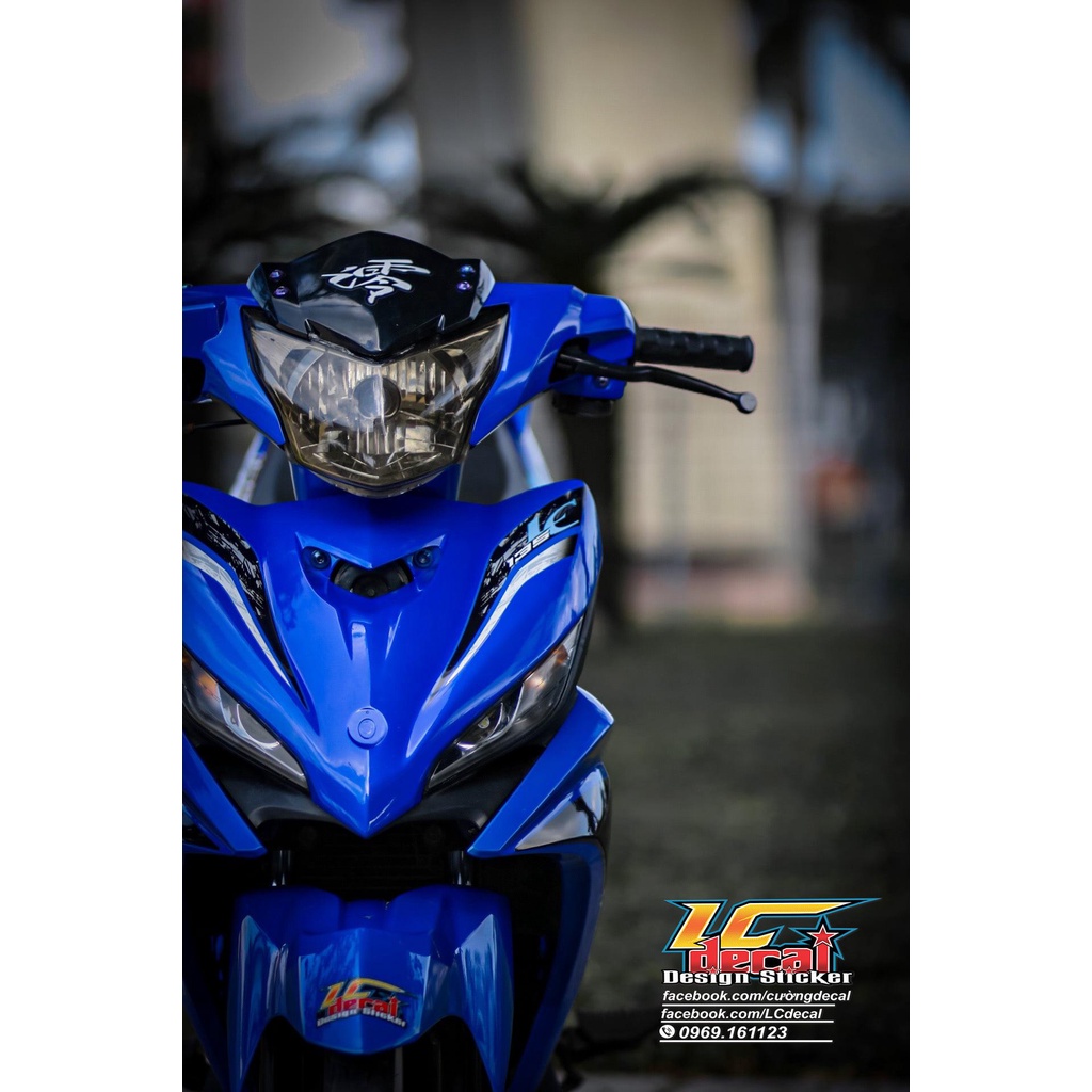 [Ảnh thật] Tem Decal Rời mẫu LC 135 cho Exciter 5 số xanh Gp - tem chuẩn form - sắc nét